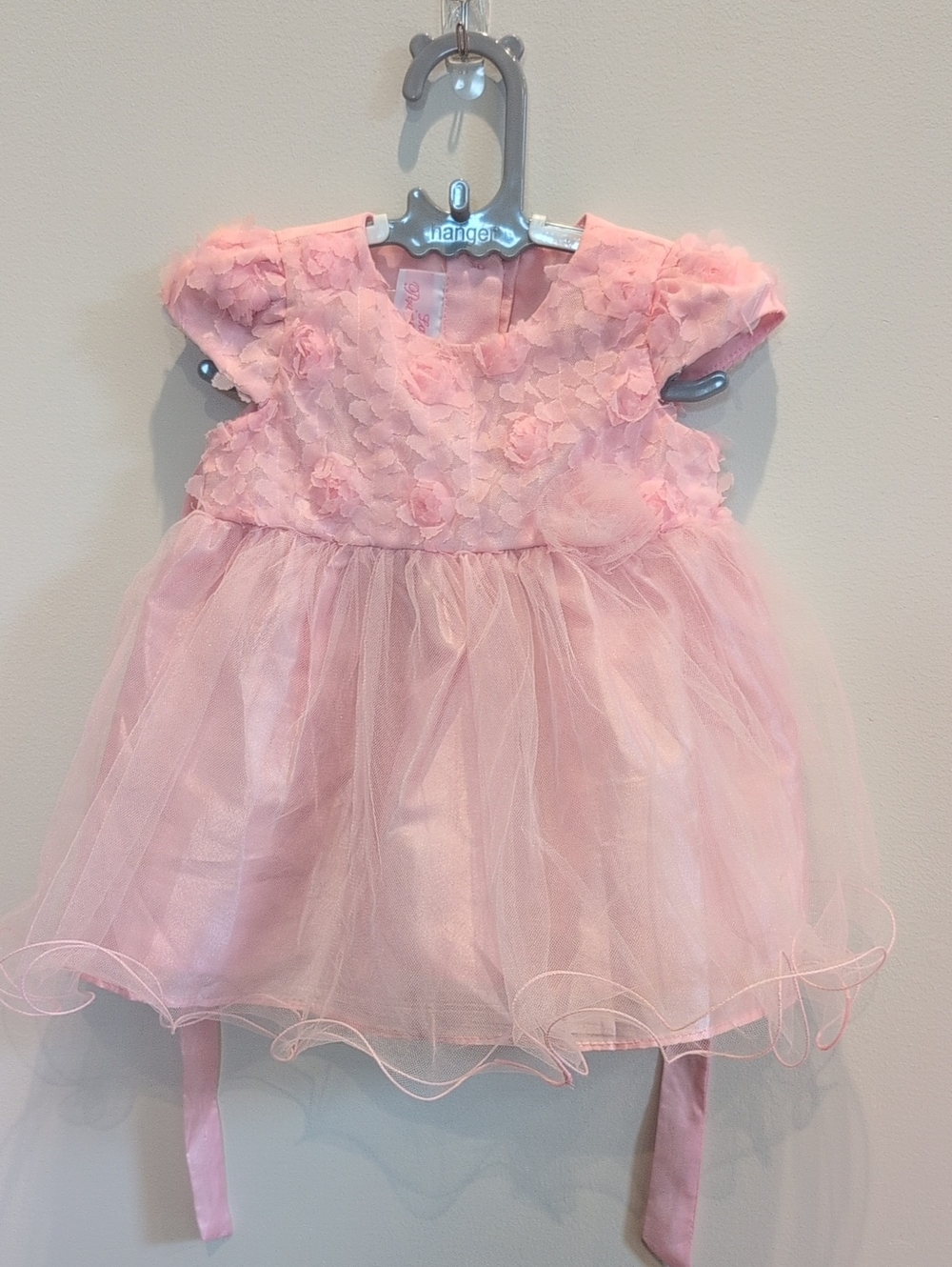 La Princess Pink Floral Tulle Dress | Special Occasion Party Dress | 6-9 Months
